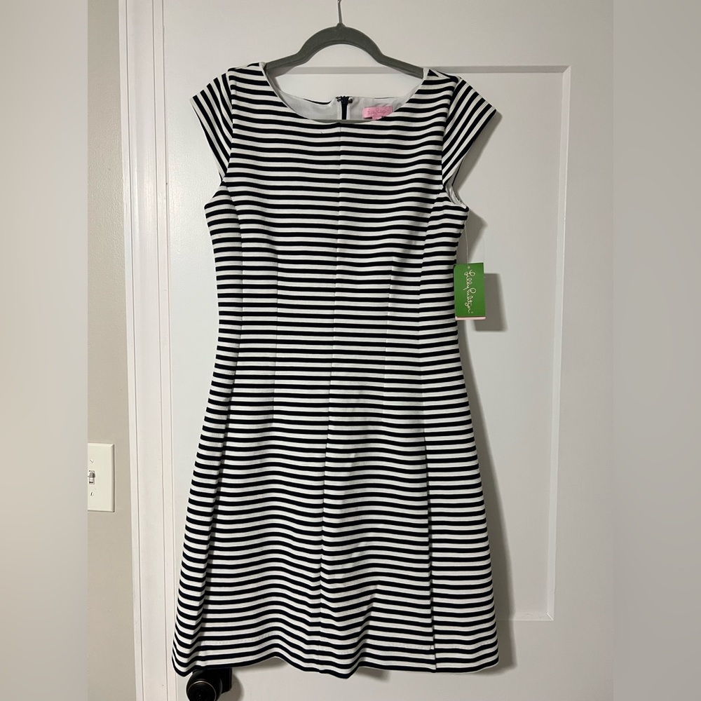 Lilly Pulitzer Navy Blue and White Striped Dress